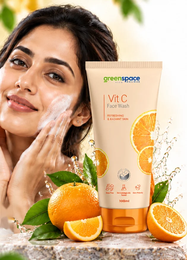 Vit C Face Wash with its ingredients